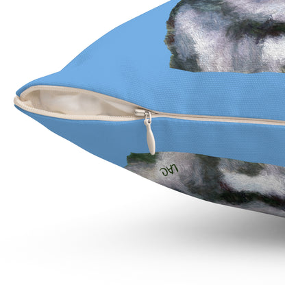 Norwegian Elkhound Spun Polyester Throw Pillow