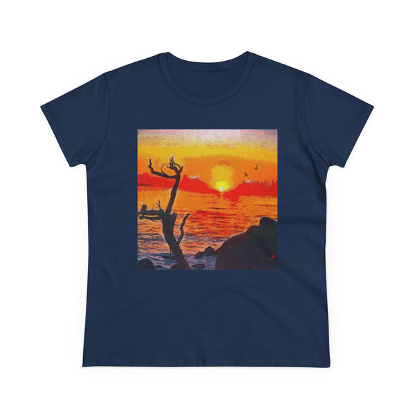 Big Sur Sunset Women's Midweight Cotton Tee