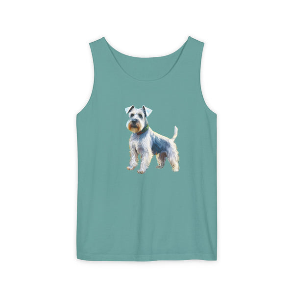 White Schnauzer Unisex Relaxed Fit Garment-Dyed Tank Top