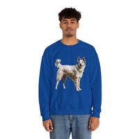 Chilly Day Charm: Pyrenean Shepherd Unisex 50/50 Crewneck Sweatshirt