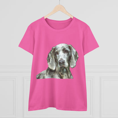 Weimaraner 'Greyson' Women's Midweight Cotton Tee