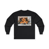 Shetland Sheepdog 'Sleepy Sheltie' Unisex Cotton Long Sleeve Tee