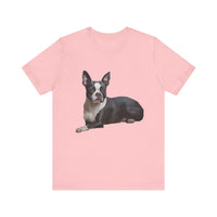 Blue Boston Terrier. -  Unisex Jersey Short Sleeve Tee