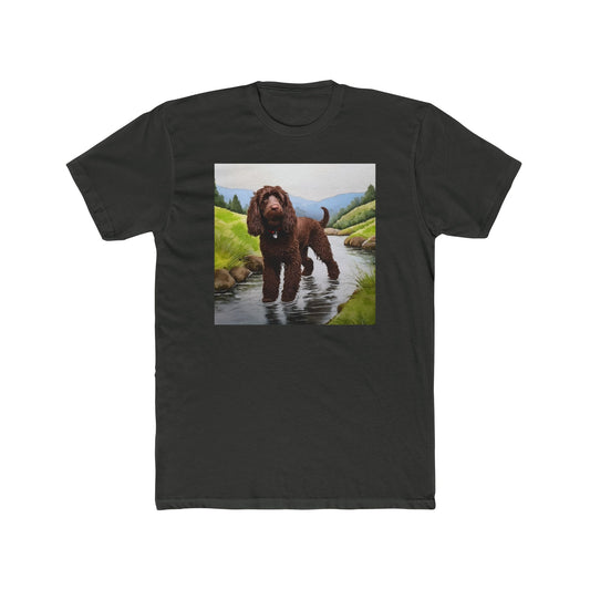Irish Water Spaniel Men's Fitted Cotton Crew Tee