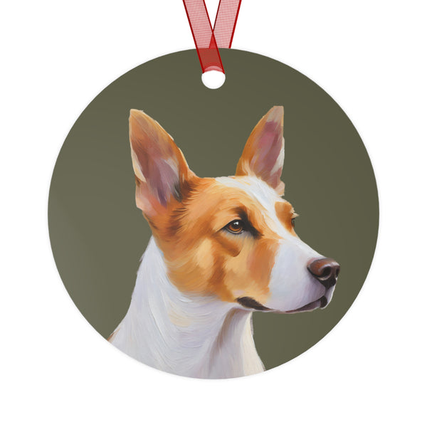 Canaan Dog of Israel Christmas Tree Metal Ornament