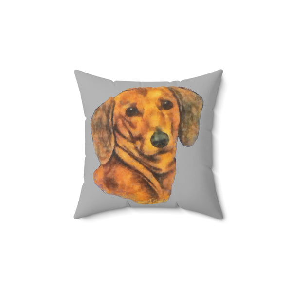 Dachshund 'Doxie #1'  -  Spun Polyester Throw Pillow