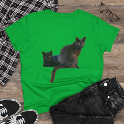 Cats of Greece 'Sifnos Sisters' Women's Midweight Cotton Tee