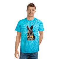 Blue Heeler - Australian Cattle Dog 'Bailey' Unisex Cotton Tie-Dye Tee, Cyclone