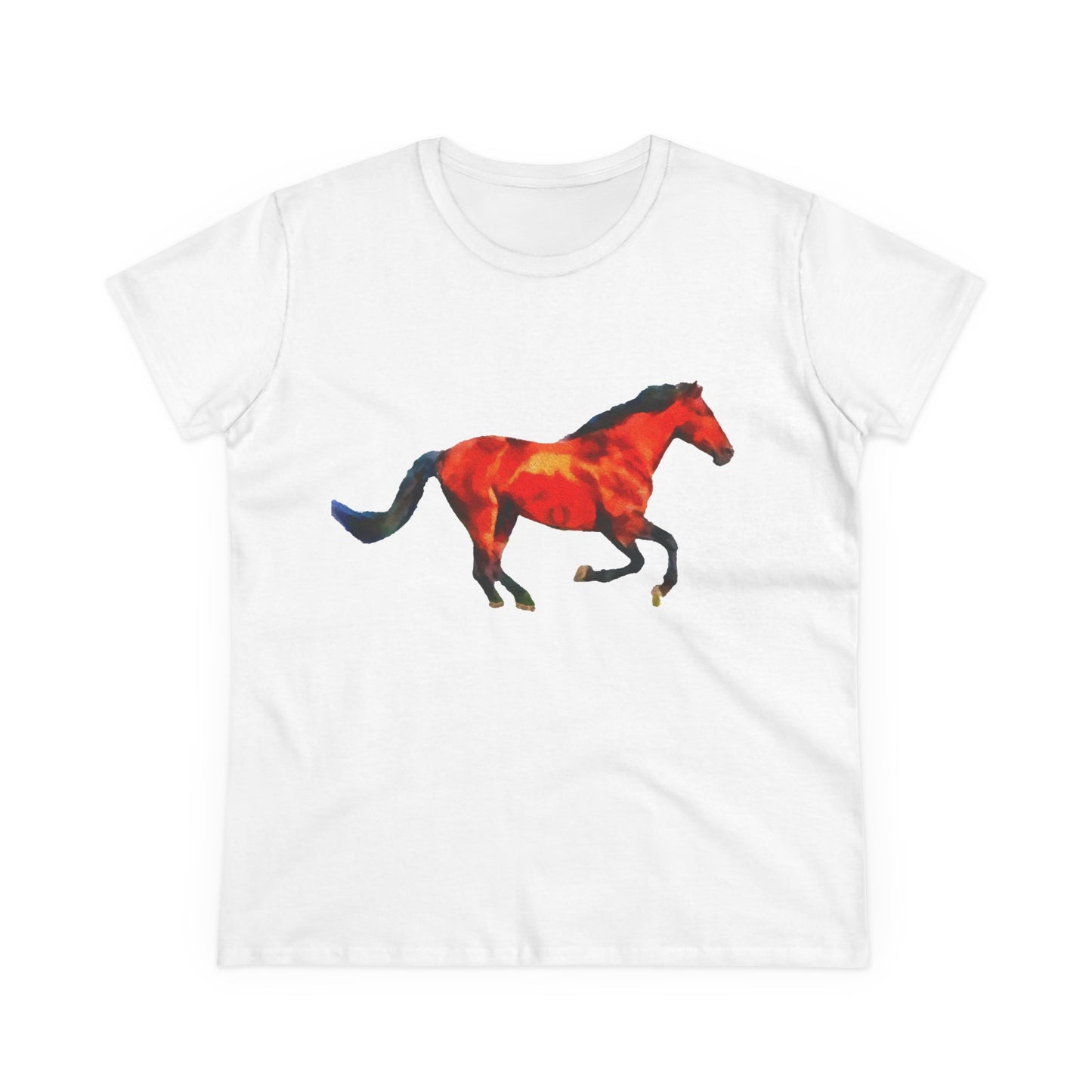 Horse 'Old Red' Women's Midweight Cotton Tee