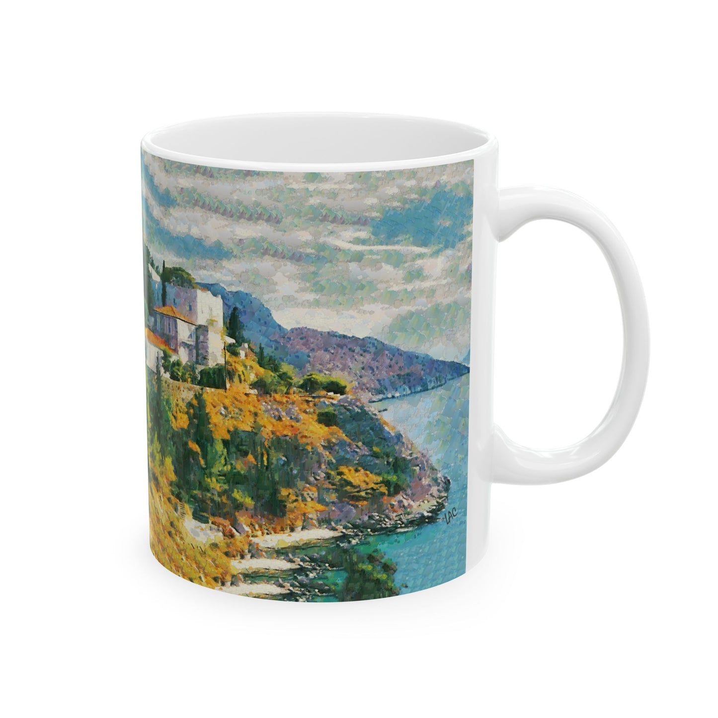 Hydra Hillside - Elegant Ceramic Mug 11oz