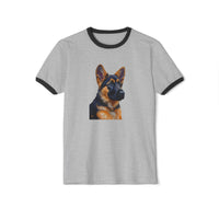 German Shepherd Puppy Classic Cotton Ringer T-Shirt