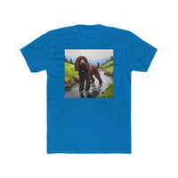 Irish Water Spaniel Men's Fitted Cotton Crew Tee