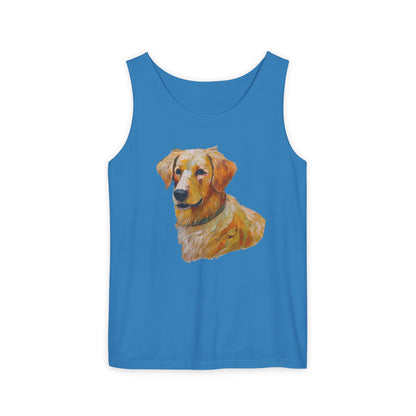 Golden Retriever Puppy - Unisex Relaxed Fit Garment-Dyed Tank Top