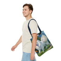 Japanese Spitz Polyester Tote Bag (AOP)