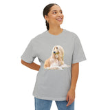 Afghan Hound Unisex Oversized RIngspun Cotton Boxy T-Shirt