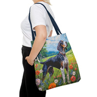 Bluetick Coonhound PolyesterTote Bag (AOP)