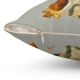 Basset Hound 'Lautrec' Spun Polyester Throw Pillow