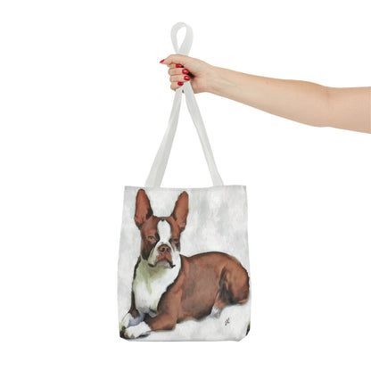 Boston Terrier Brown & White Polyester Tote Bag