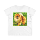 Pomeranian 'Pom Pom' Women's Midweight Cotton Tee
