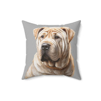 Chinese Shar-Pei Spun Polyester Square Pillow  -