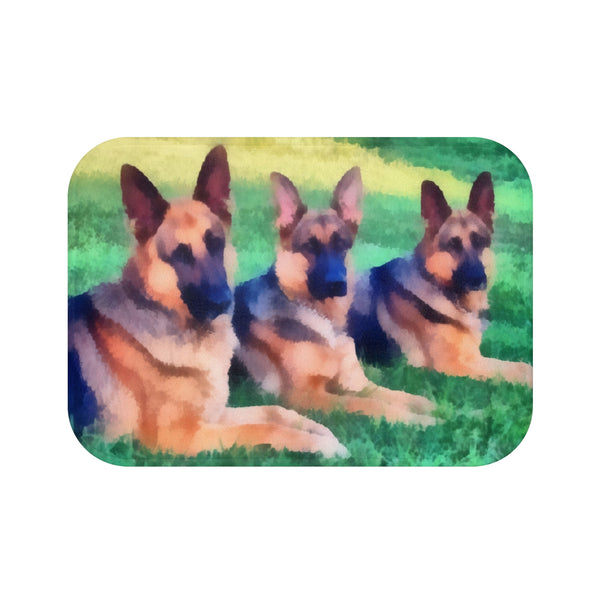 German Shepherd Trio Bath Rug Mat