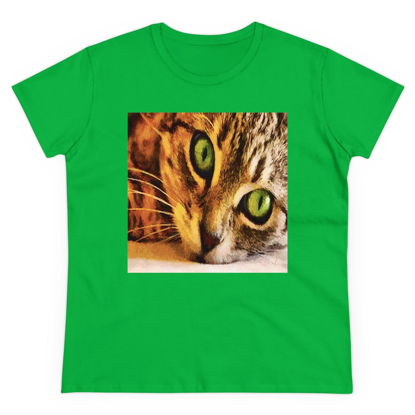 Cat  "Brucies Eyes"Women's Midweight Cotton Tee