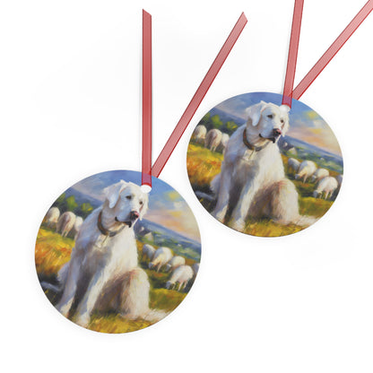Hungarian Kuvasz Metal Ornaments