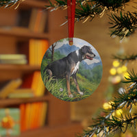 Mountain Cur - Christmas Tree Metal Ornaments