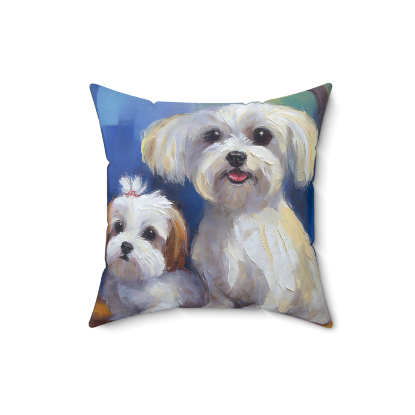 Maltese Spun Polyester Throw Pillow