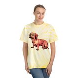 Dachshund 'Simone' Unisex Cotton Tie-Dye Tee, Cyclone