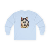 Siberian Husky 'Sacha' Unisex Cotton Long Sleeve Tee