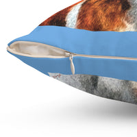 Brittany Spaniel 'Gunner' Spun Polyester Throw Pillow