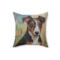 Teddy Roosevelt Terrier Spun Polyester Throw Pillow