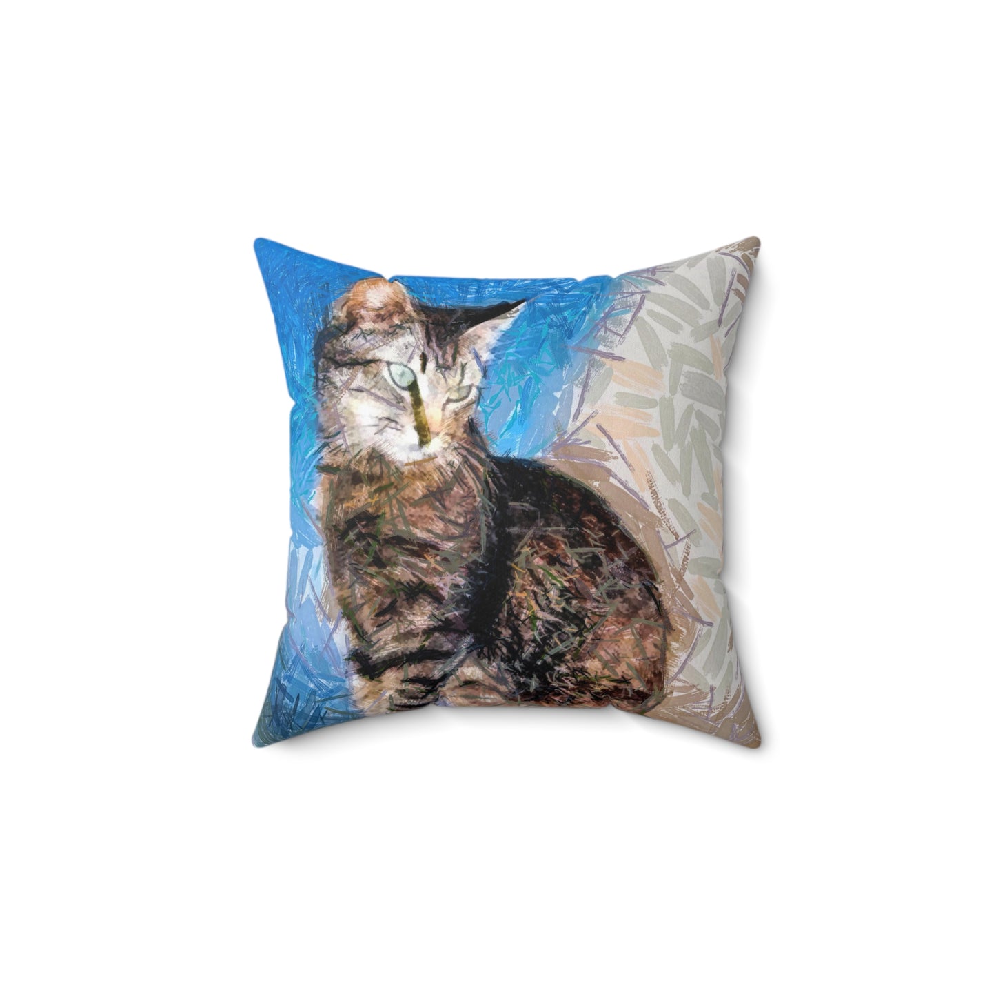 Cat 'Teris of Tinos' Spun Polyester Throw Pillow