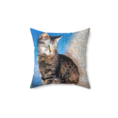 Cat 'Teris of Tinos' Spun Polyester Throw Pillow