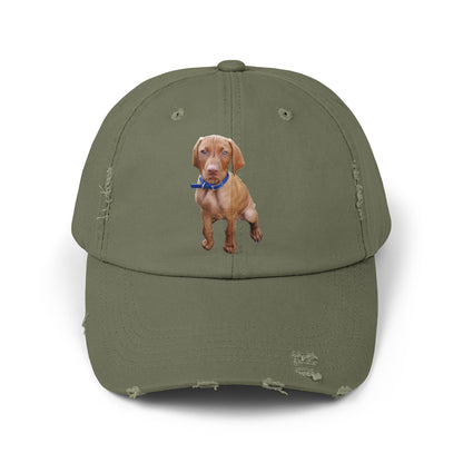 Vizsla Augie Test Unisex Distressed Cap
