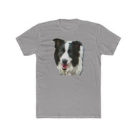 Border Collie 'Archie' Men's Fitted Cotton Crew Tee