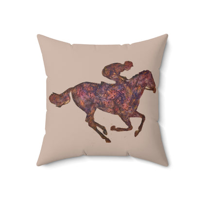 Race Horse - Spun Polyester Throw Pillow