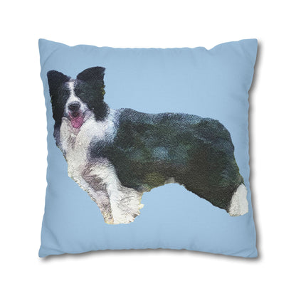 Border Collie '#1' Spun Polyester Throw Pillow
