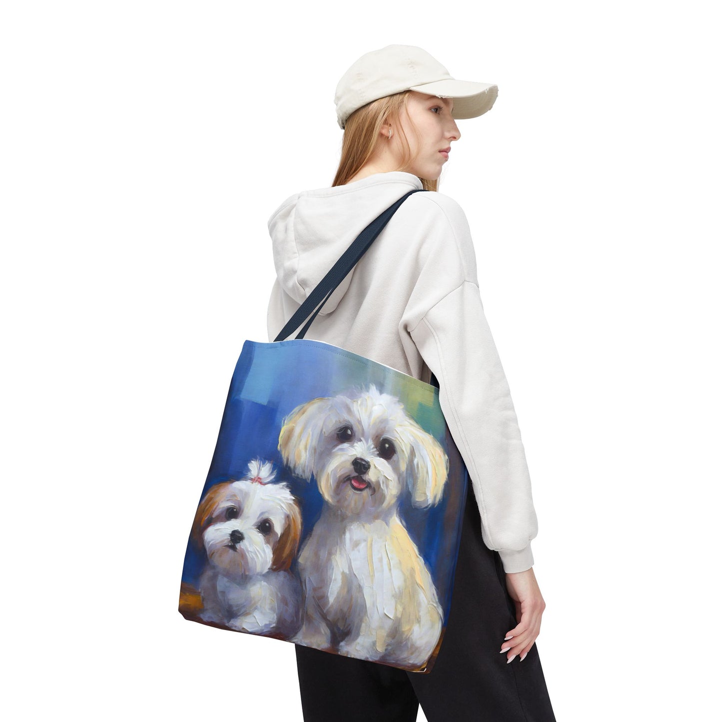 Maltese Polyester Tote Bag - The Elegance of Charm