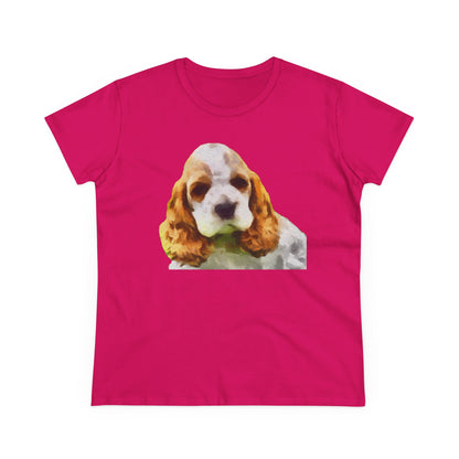 Cocker Spaniel 'Hogan' Women's Midweight Cotton Tee