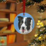 Sophisticated Border Collie '#2' Metal Ornaments
