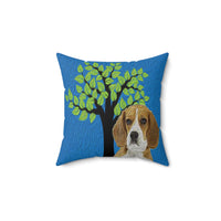 Beagle "Hopper" -  -  Spun Polyester Throw Pillow