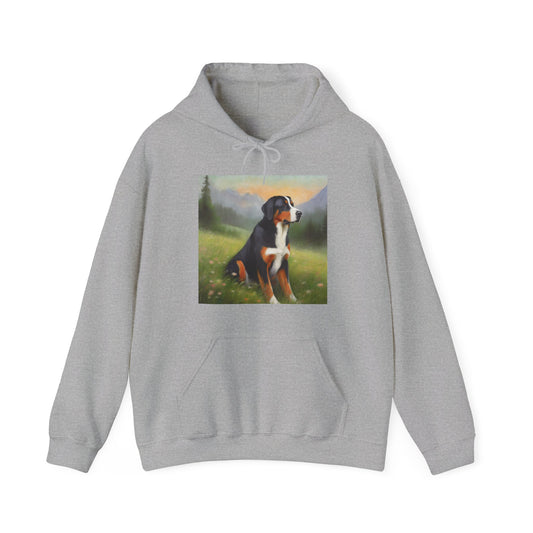 Greater Swiss Mountain Dog Unisex 50/50 Hooded Sweatshirt