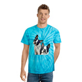 Boston Terriers 'Skipper & Dee Dee'  Unisex Cotton Tie-Dye Tee, Cyclone