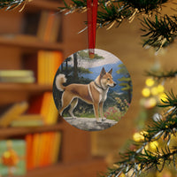 Shikoku - Japanese Hunting DogChristmas Tree  Metal Ornaments