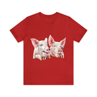Pigs - 'A Jowly Good Time'  -  -  Classic Jersey Short Sleeve Tee