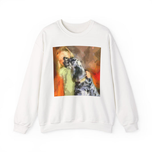 English Setter and Child Classic 50/50 Crewneck Sweatshirt