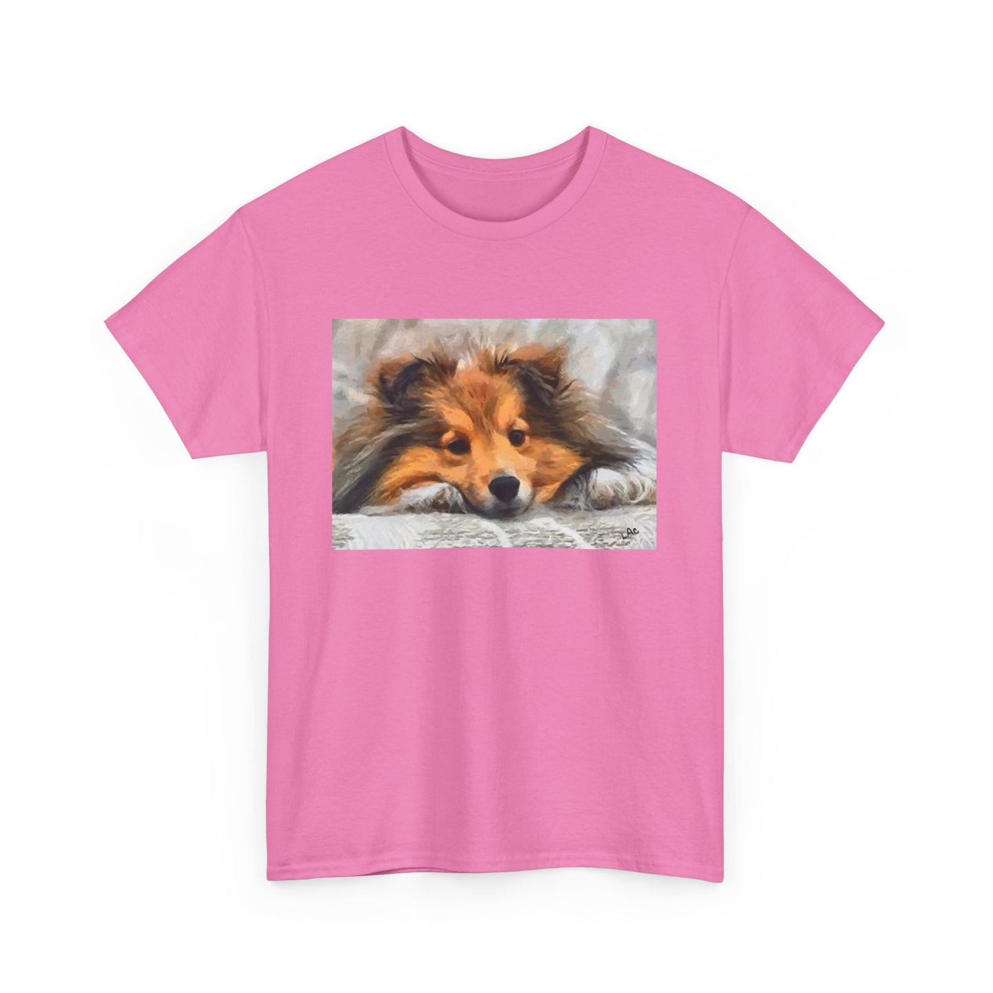 Shetland Sheepdog 'Sleepy Sheltie' Unisex Heavy Cotton Tee