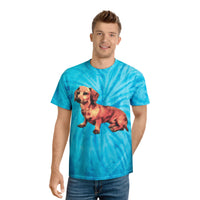 Dachshund 'Simone' Unisex Cotton Tie-Dye Tee, Cyclone